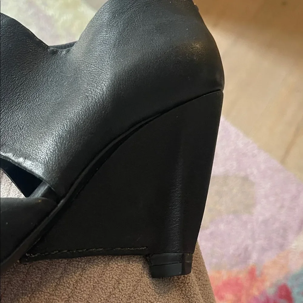 Anthropologie Black Wedge Shoes